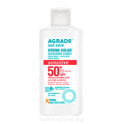 AGRADO Солнцезащитный крем для чувствительной кожи SPF50+ / Sunscreen Cream SPF 50+, 100 мл