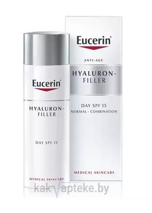 Eucerin Hyaluron-Filler Крем для дневного ухода за нормальной и комбинированной кожей SPF 15, 50 мл