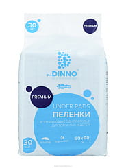 Dr.DINNO Premium Пеленки впитывающие одноразовые для взрослых и детей  60х90 см 30 шт