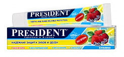 President kids Зубная паста для детей от 3-6 лет со вкусом клубники, 50 мл