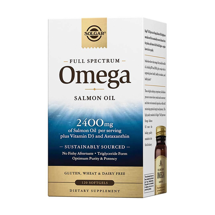 Solgar Омега-комплекс из дикого океанического лосося, БАД капсулы №120