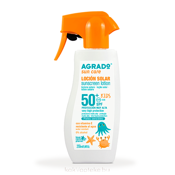 AGRADO Детский солнцезащитный лосьон SPF50+ / Sunscreen Lotion SPF50+ KIDS, 250мл