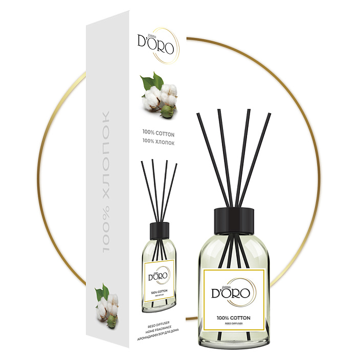 Gamma D'ORO Аромадиффузор для дома 100% хлопок 100 мл 100% COTTON