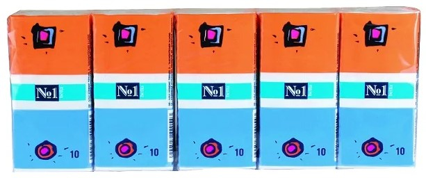 Bella №1 Платочки бумажные гигиенические носовые трехслойные 10 шт