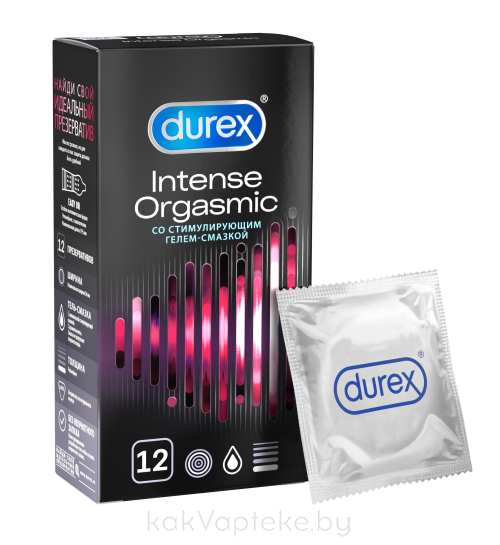 Презервативы из натурального латекса  Durex: Intense Orgasmic 12 шт
