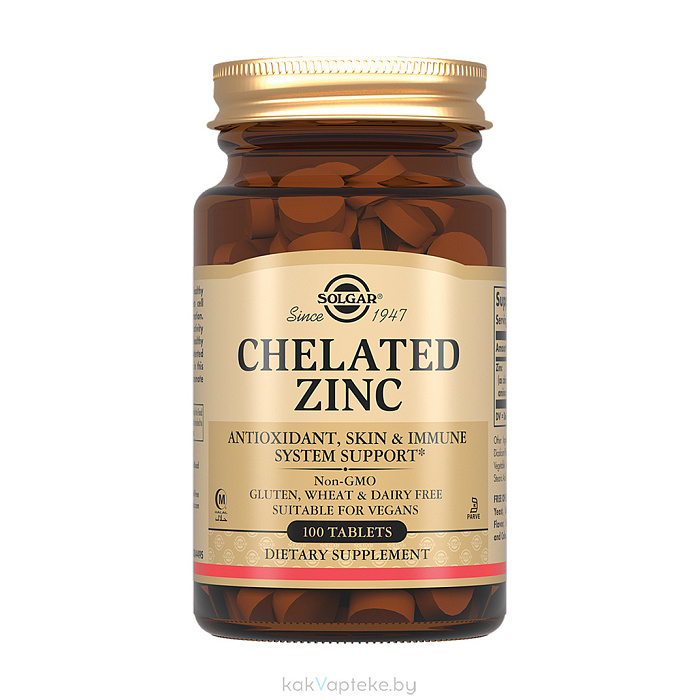 Solgar Хелат цинка, БАД таблетки №100
