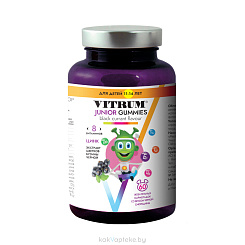 Витрум Юниор Мармеладки со вкусом черной смородины, БАД жевательные мармеладки №60