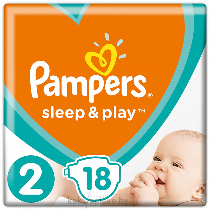 PAMPERS Sleep&Play Детские одноразовые подгузники Mini, 18 шт