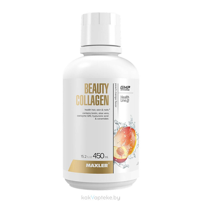 MAXLER БАД «Бьюти Коллаген» вкус: персик-манго, жидкость 450 мл