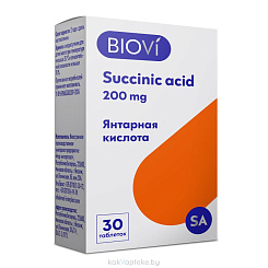 BioVi Янтарная кислота 200, БАД таблетки №30