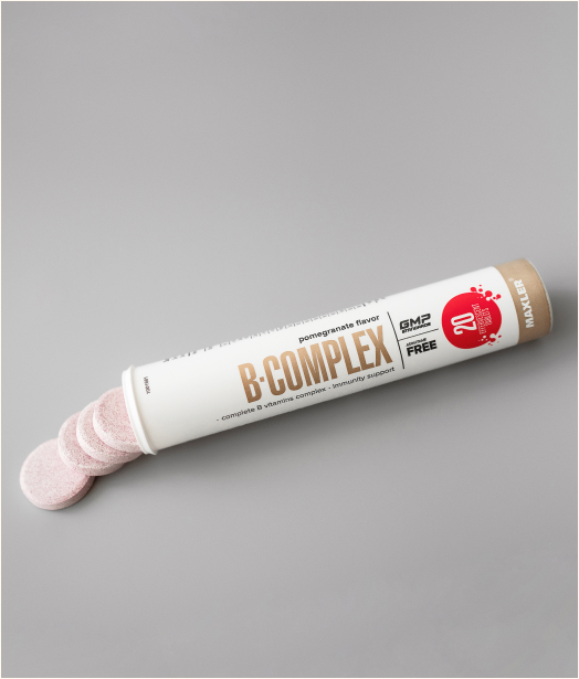 MAXLER БАД «B-Комплекс» вкус гранат, шипучие таблетки №20