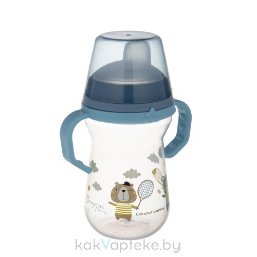Canpol babies Поильник (обучающий, с силиконовым носиком "Bonjour Paris" 6+, 250 мл) арт.56/613_blu