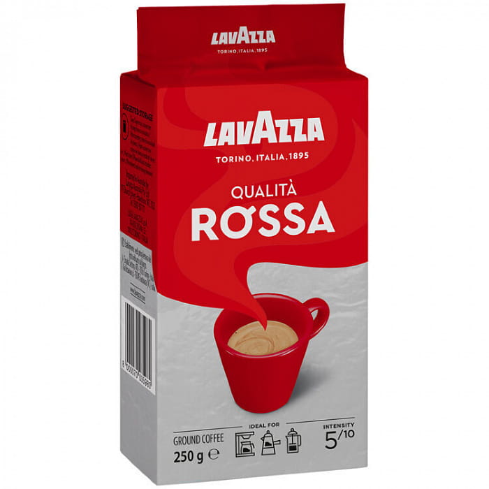 Lavazza Кофе натуральный жареный молотый среднеобжаренный Qualita Rossa ,250 гр