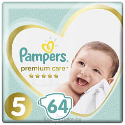 PAMPERS Premium Care Детские одноразовые подгузники (Junior), 64 шт