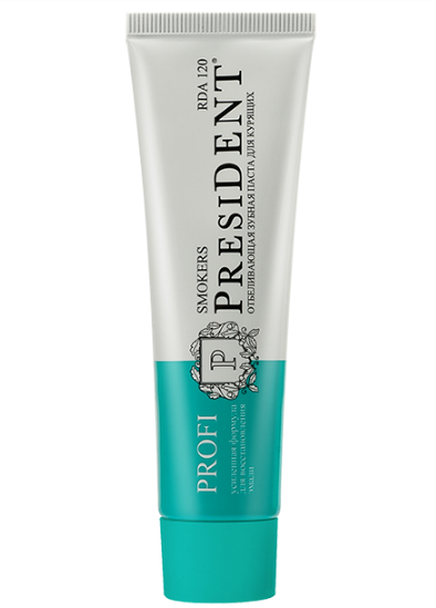 PRESIDENT PROFI Зубная паста Smokers (120 RDA), 50 мл