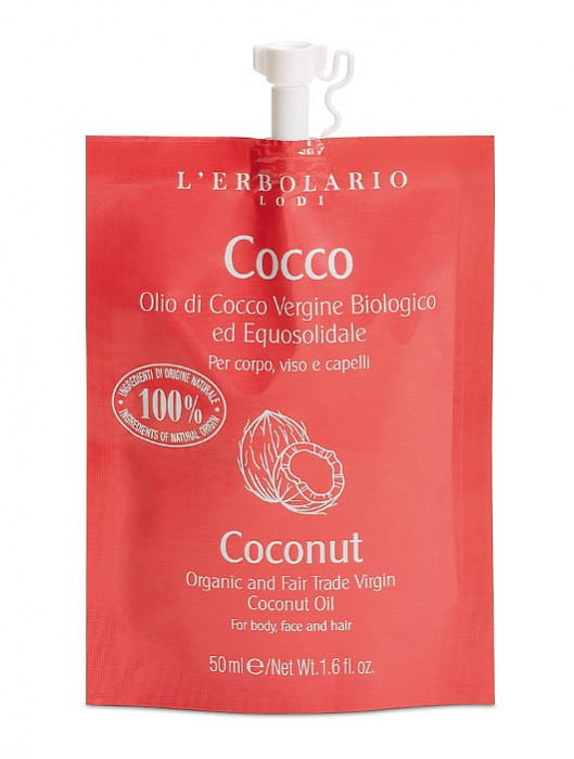 L'Erbolario "КОКОС" Органическое кокосовое масло для тела, лица и волос, 50 мл