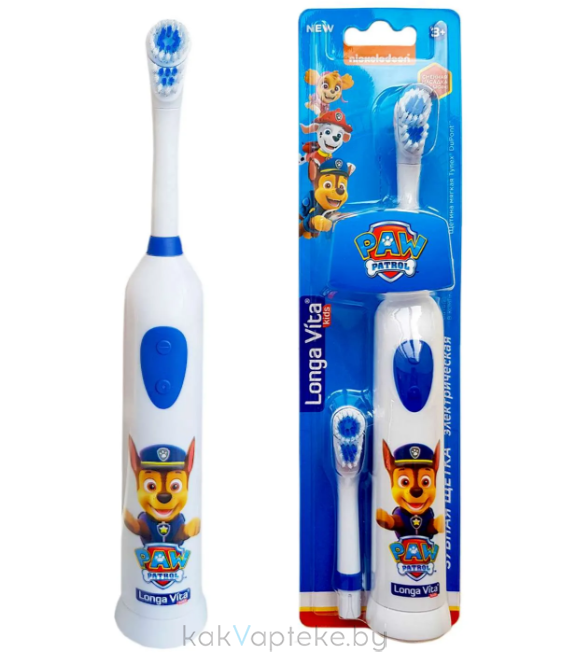 Longa Vita for kids электрическая зубная щетка для детей Paw Patrol арт КАВ-3 + сменн насадка