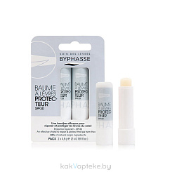 BYPHASSE Защитный бальзам для губ SPF30 (2х4,8г)