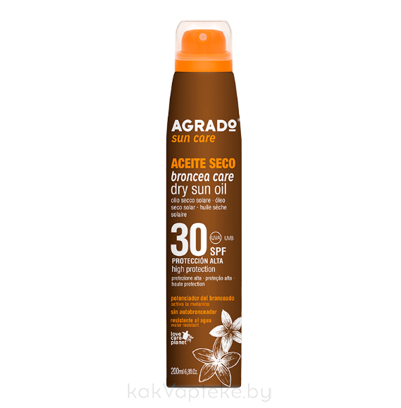 AGRADO Сухое масло-спрей для загара SPF30 / Dry Sun Oil SPF 30, 200 мл