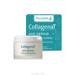 Pharmalife Research CollagenaT Age-Defend Day Face Cream Крем дневной интенсивный анти-эйдж эффект с морским коллагеном, гиалуроновой кислотой и пептидами 50 мл