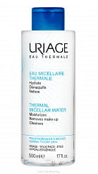 Uriage Очищающая мицеллярная вода на основе термальной воды для нормальной и сухой кожи лица и контура глаз, 500 мл