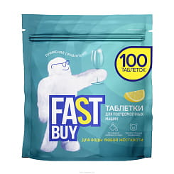 Fastbuy Таблетки для мытья посуды в посудомоечной машине ECO Lemon Power DishTabs,100шт
