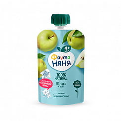 ФрутоНяня Пюре яблочное натуральное  для  питания детей раннего возраста,  90г