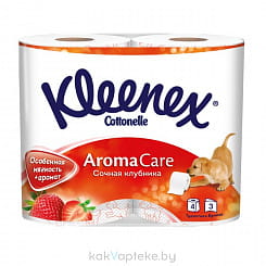 Туалетная бумага Kleenex Cottonelle Aroma Care Сочная клубника, 3сл.*4рул._н.