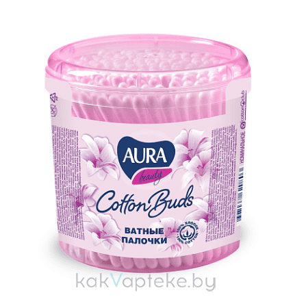 AURA Ватные палочки (стакан) , 200 шт