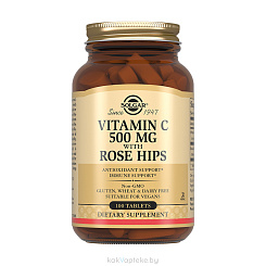 Solgar Витамин С и шиповник, БАД таблетки №100