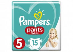 PAMPERS Pants Детские одноразовые подгузники-трусики для мальчиков и девочек Junior  15 шт