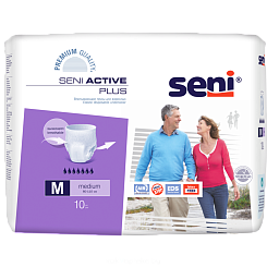 Seni Active Plus Трусики впитывающие для взрослых в размере Medium по 10 штук
