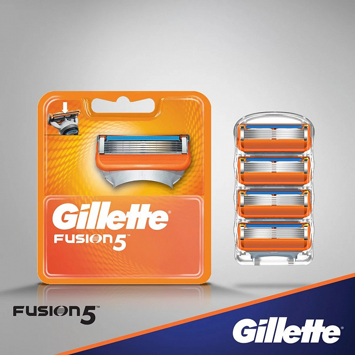 Сменные кассеты для безопасных бритв Gillette  FUSION (6 шт)