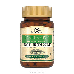 Solgar Капсулы Железо 27 мг в ферментированной культуре Коджи, БАД капсулы №30