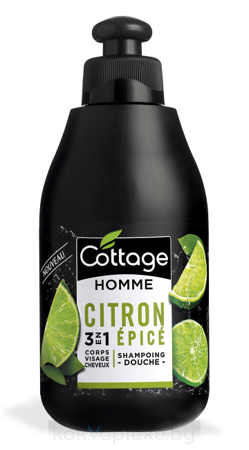 COTTAGE Шампунь и гель для душа для мужчин 3 в 1 SPICY LEMON/Shampoo – Shower Gel, 250 мл