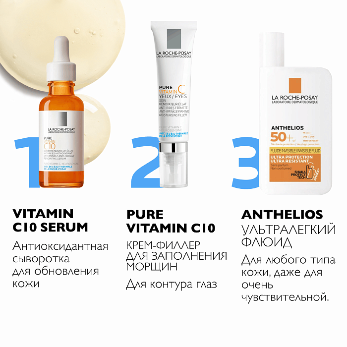 La Roche-Posay Крем-филлер для контура глаз для заполнения морщин "Pure Vitamin C" 15 мл