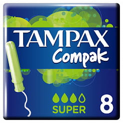 Tampax Compak (Тампакс Компак) Женские гигиенические тампоны с аппликатором Super (Супер) 8 шт
