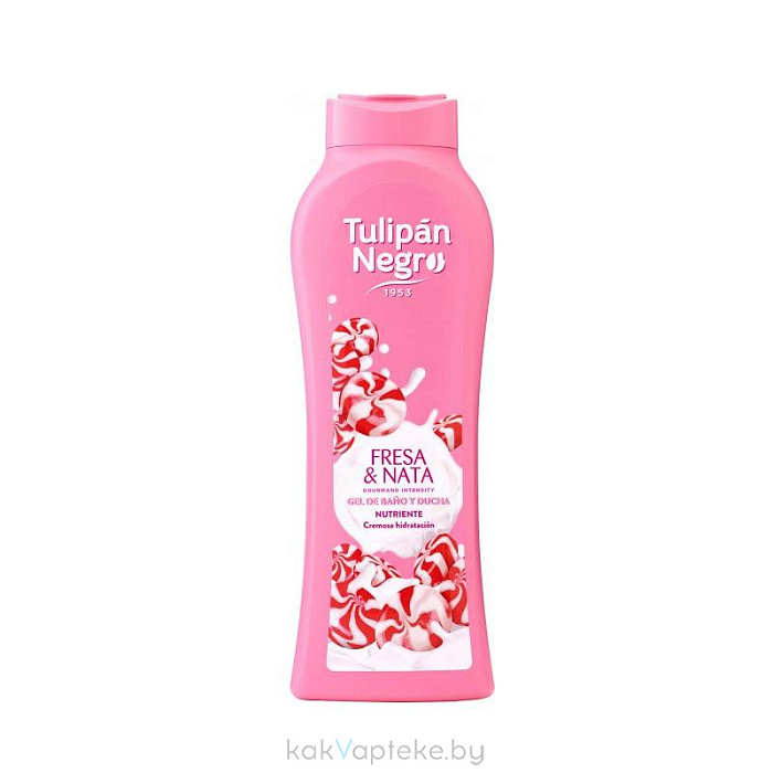 Tulipan Negro Гель для душа Клубника и Сливки/FRESA&NATA, 650 мл