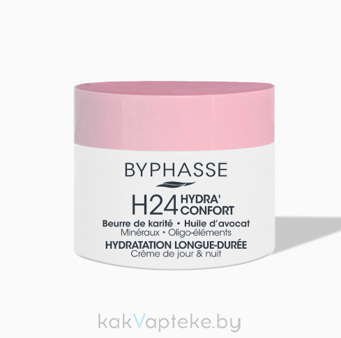 BYPHASSE Увлажняющий крем для лица HYDRA CONFORT 24H, день/ночь, 60 мл