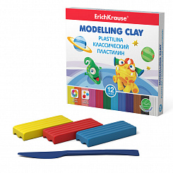 Erich Krause Пластилин классический Monsters 12 цв/180г со стеком