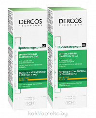 VICHY DERCOS Дуопак (Шампунь-уход интенсивный «Против перхоти DS» для сухих волос и кожи головы, склонной к зуду 200мл - Скидка 50% на 2й)