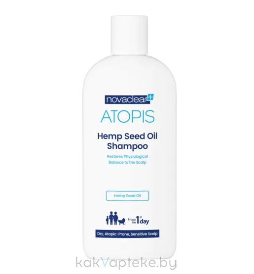 Novaclear Atopis шампунь с маслом семян конопли для детей и взрослых, 250 мл
