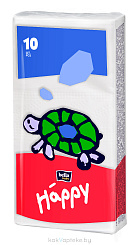 Bella Baby Happy Платочки бумажные гигиенические носовые трехслойные 10шт. (звери)