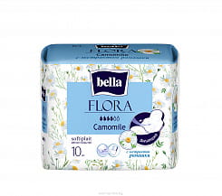 Bella FLORA Camomile Прокладки женские гигиенические впитывающие с экстрактом ромашки 10 шт