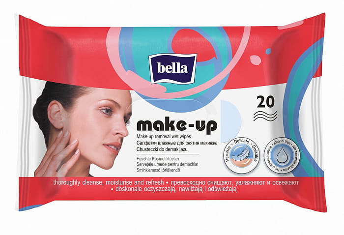 Bella Салфетки влажные для снятия макияжа MAKE-UP, 20 шт