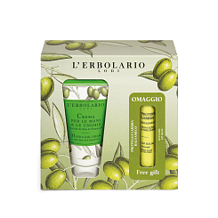 L'Erbolario Набор:Крем д/рук и ногтей 75 мл+Защит бальзам д/губ с олив масл и масл чайн дер 4,5 мл