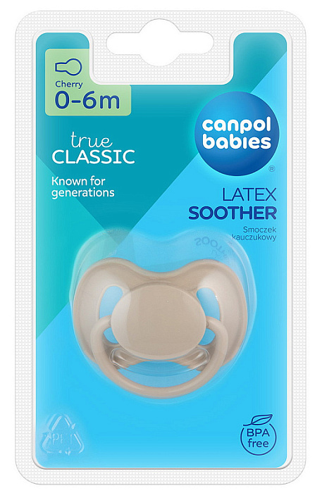 Сanpol babies Соска-пустышка латексная круглая, 1 шт., (блистр), (Nude), 0-6 мес. Арт.23/223_bei