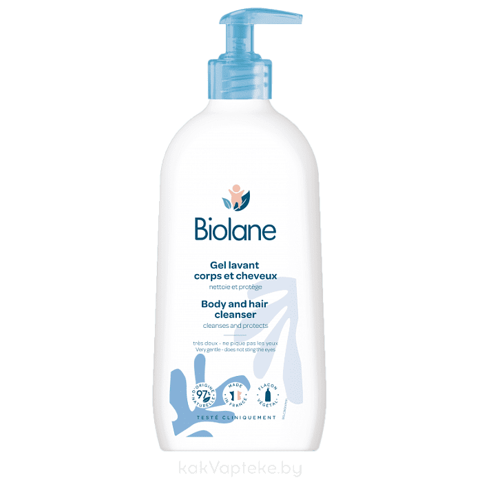 Biolane Гель для мытья тела и волос / GEL LAVANT CORPS ET CHEVEUX (для детей с первых дней жизни), 350 мл