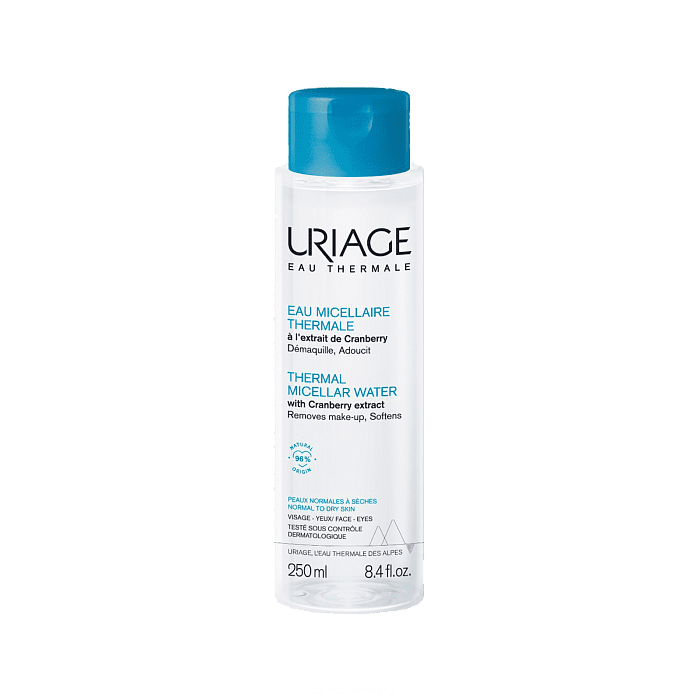 Uriage Очищающая мицеллярная вода на основе термальной воды Урьяж для нормальной и сухой кожи лица и контура глаз 250 мл