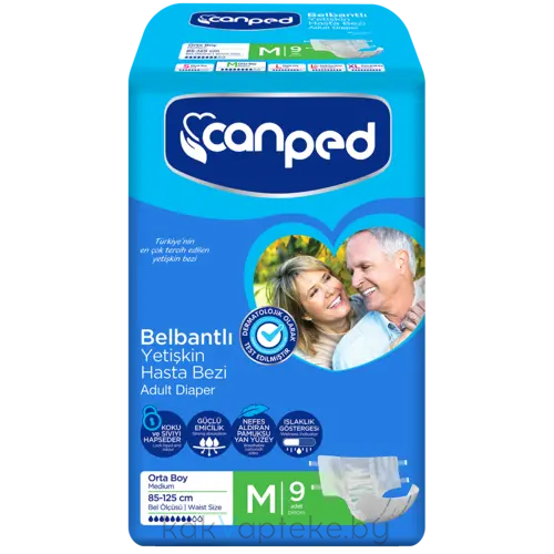 CANPED Подгузники для взрослых размер M (85-125 см), 9 шт